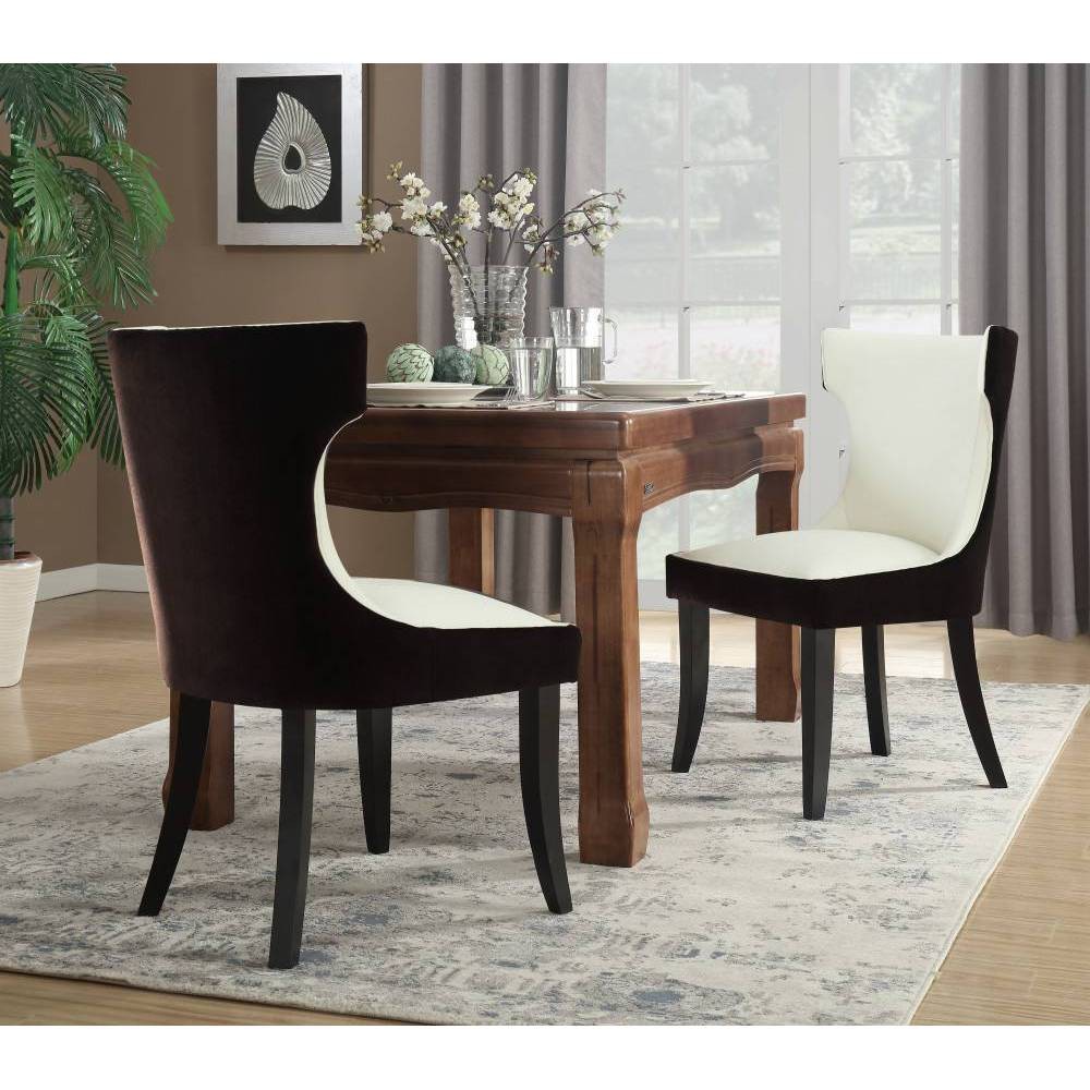 Set of 2 Zeke Dining Chair Brown/Light Beige - Chic Home Design was $389.99 now $233.99 (40.0% off)