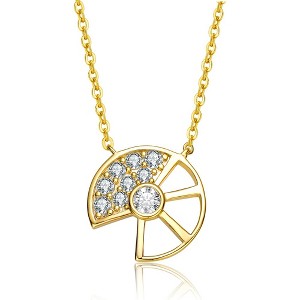 14K Gold Plated Necklace with Cubic Zirconia Charms – A Glamorous and Elegant Piece Featuring Sparkling Charms to Enhance Any Look - 1 of 3