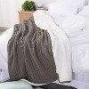 Cotton Cable Knit Blanket, Soft Warm Fleece Blanket for Couch & Bed Decor - NTBAY - 4 of 4