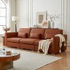 ATJafurn Mid Century Modern Sectional Leather Couch,  Orange Genuine Leather Sofa with Metal Legs 2 Pillows Deep Seat for Living Room - 2 of 4