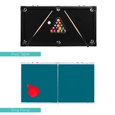 Kids 4-in-1 Multi Game Table with Pool, Air Hockey, Foosball, and Ping Pong