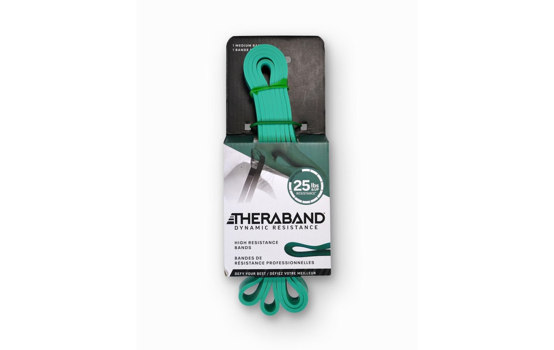 THERABAND High Resistance Band, Green, 25 lbs, Injury Rehab, Powerlifting, Medium
