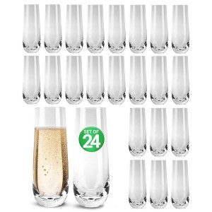 NutriChef Crystal Clear Champagne Flute Set, Lead-Free Crystal - 1 of 4