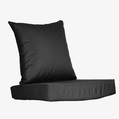 Outdoor Seat Cushion Set Waterproof Patio Furniture Cushion and Back Pillow Fade Resistant with Removable Cover