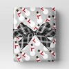 30” 25 sq ft Christmas Roll Wrap Snowman on Silver - Wondershop™ - 2 of 3
