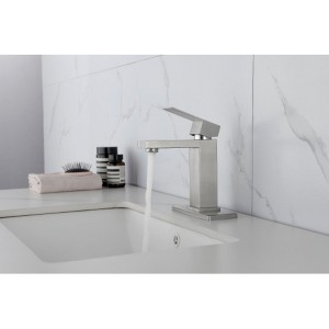Bathroom Vanity Faucet with Waterfall Spout, Single Handle Design - 1 of 4