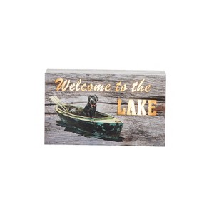 Beachcombers Welcome To The Lake Light-Up LED Block Wood Composite 7.87 x 1.57 x 4.72 - 1 of 2