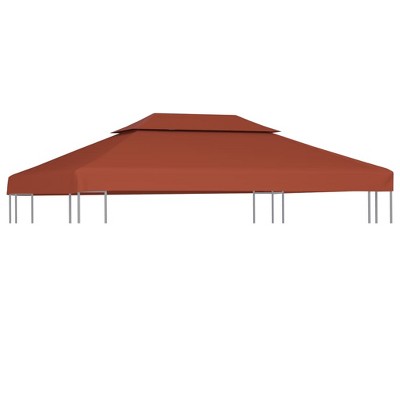 VidaXL 2-Tier Gazebo Top Cover 9.1 oz/ydÂ² 13.1'x9.8' Terracotta