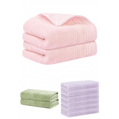 REGALWOVEN Striped Soft Absorbent Bathroom Cotton Towel Set 3 Pcs