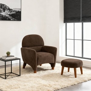 Okak Modern Upholstered Leisure Sofa Accent Chair with Footrest,Soft Padded Lazy Chair Set for Living Room,Bedroom - 1 of 4