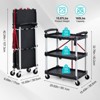 Portable Collapsible Service Cart,3 Tier Folding Rolling Utility Cart - 2 of 4