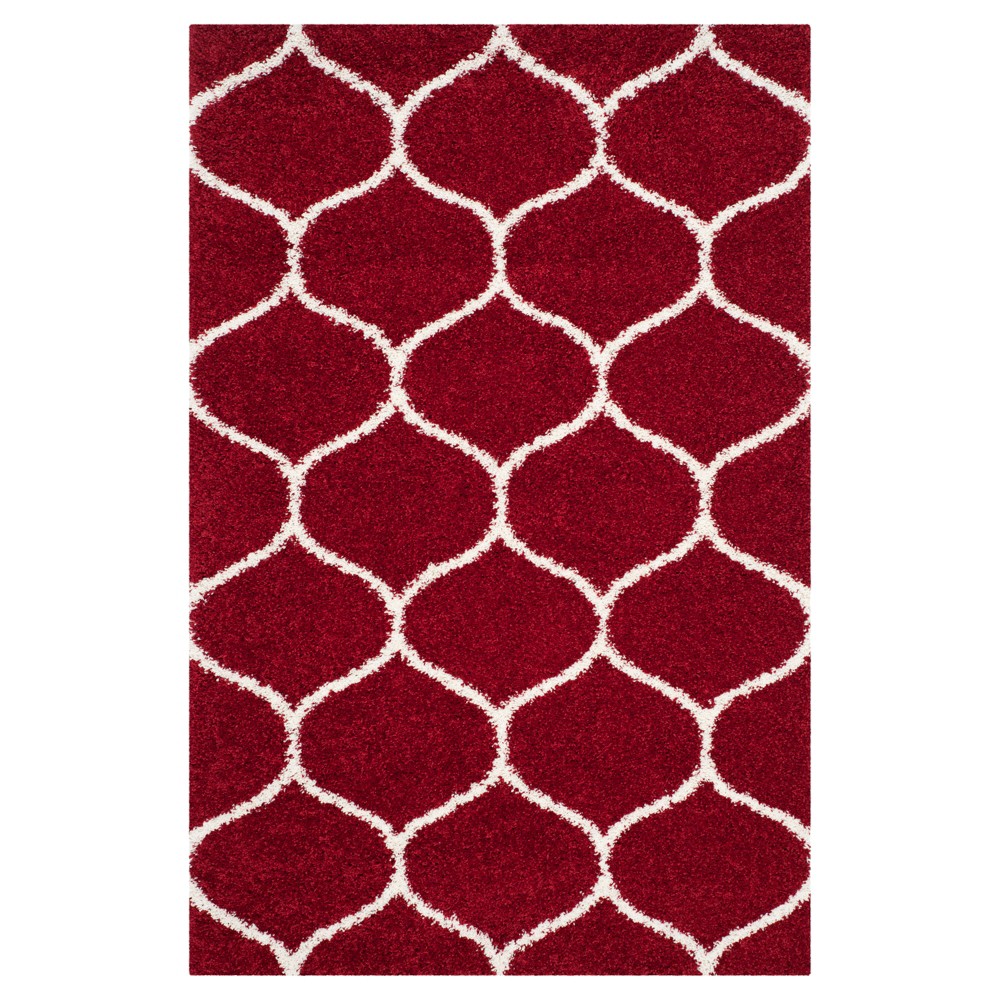 6'x9' Kamila Area Rug Red/Ivory - Safavieh