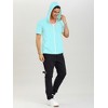 Lars Amadeus Men's Solid Color Zip Up Short Sleeve Hoodies Sweatshirt - 3 of 4