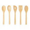 LunaLulinlk 5pk Bamboo Spoons for Cooking, Kitchen Essential Tools Set - 2 of 4