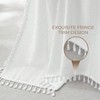 Linen Texture 3 in 1 Farmhouse Shower Curtain Set with Tassel Boho Fabric Bathroom White 72Wx 72L - 4 of 4