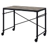 Vynxaria Ergonomic Mobile Desk in Rustic Oak/Black Wheels for Adjustable Home Offices Creative Spaces - 4 of 4