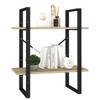 vidaXL Book Cabinet Sonoma Oak, Black Engineered Wood, Metal - 4 of 4