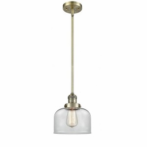 Bell - 1 Light Stem Hung Mini Pendant In Industrial Style-10 Inches Tall and 8 Inches Wide - 1 of 1