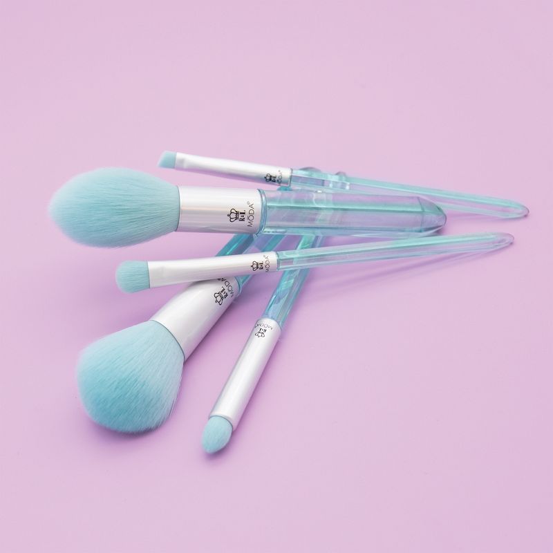 MODA Brush Mythical Crystal 5pc Makeup Brush Set, Includes Powder, Shadow, and Smoky Eye Makeup Brushes, 5 of 12