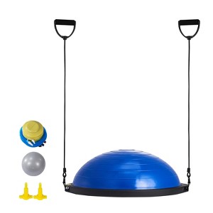 VEVOR Half Exercise Ball Trainer, 26 inch Balance Ball Trainer, 1500lbs Capacity Stability Ball, Yoga Ball with Resistance Bands & Foot Pump - 1 of 4