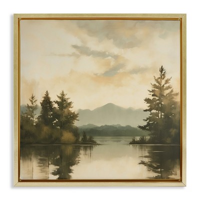 Stupell Industries Soft Beige Mountain Scenery, 18" x 18"