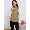 Allegra K Women's Stand Collar Lightweight Gilet Quilted Zip Vest - 2 of 4