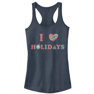 Juniors Womens CHIN UP Christmas Love Holidays Racerback Tank Top - 1 of 3