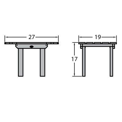 Black Poly Lumber Rectangular Patio Side Table