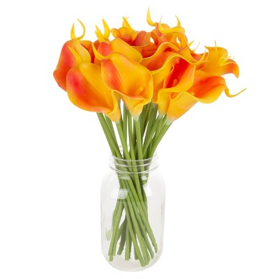 Sunset Orange Silk Calla Lily Bundle - 24 Stems
