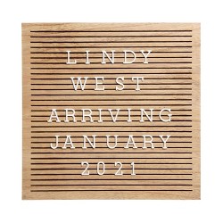 Pearhead 10" x 10" Letterboard Rustic Nursery Baby Announcement Message Board 
