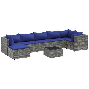 vidaXL Patio Lounge Set Grey PE rattan Medium Modular Patio Lounge Set - 1 of 4