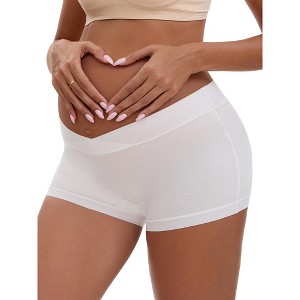 INSPIRE CHIC Women's Low Waist Under the Bump Maternity BoyShorts Pregnancy Seamless Ladies Panties - 1 of 4
