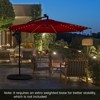 Tangkula 10FT Solar Offset Umbrella Tilted Cantilever Hanging Umbrella with 112 LED Lights Patio Sun Shade with Crank Handle Beige/Coffee/Navy/Wine - 2 of 4
