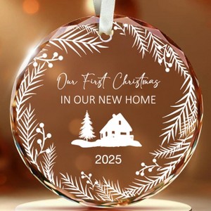 Our First Christmas Ornament, New Home, Glass Christmas Ornament, House Warming Gifts - 1 of 3