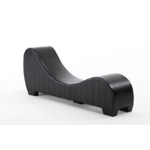 TIRAMISUBEST Yoga Chaise Lounge Collection for Stretching & Relaxation Modern Faux Leather Curved Sofa, Living Room Bedroom Accent - 1 of 4