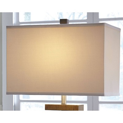Modern Geometric Brown and Silver Table Lamp Set with 3-Way Switch