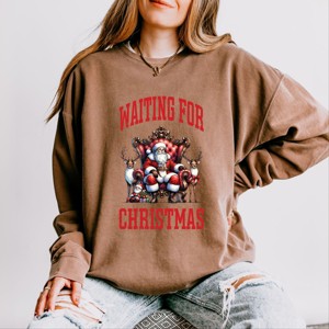 Simply Sage Market Waiting For Christmas Vintage Lightweight Garment Dyed Sweatshirt - 1 of 4