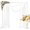 8.2FT Wedding Metal Balloon Arch Backdrop Stand with Base, Can Be Used for Weddings, Birthday Parties, Graduations, Festival Decorations - 2 of 4