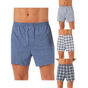 INSPIRE CHIC Men's 3 Pack Classic Plaid Pattern Boxer Shorts - 1 of 4
