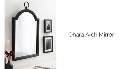 Ohara Arch Black Wood Bathroom Vanity Mirror