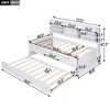 Twin/Full Size Wooden Captain Bed with Built-in Bookshelves,Three Storage Drawers and Trundle - ModernLuxe - 3 of 4