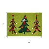 HomeRoots 17" X 29" Green And Red Christmas Trees Outdoor Coir Door Mat - 3 of 4