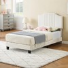 Twin Size Beige Velvet Upholstered Bed Frame with Headboard, Sturdy Metal Platform & Wooden Slats, No Box Spring Needed - 4 of 4