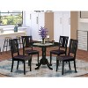 HomeStock 5-Piece Round Black Finish Solid Wood Top Dining table with 4 Chairs - 2 of 4