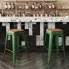 Flash Furniture Kai Commercial Grade 30" High Backless Metal Indoor-Outdoor Bar Height Stool with Poly Resin Wood Seat - 4 of 4