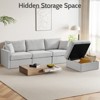 Vipbear 113" Modular Sectional Sofa with Storage Ottoman, Modern Chenille Convertible L Shaped Sectional Couches - 3 of 4