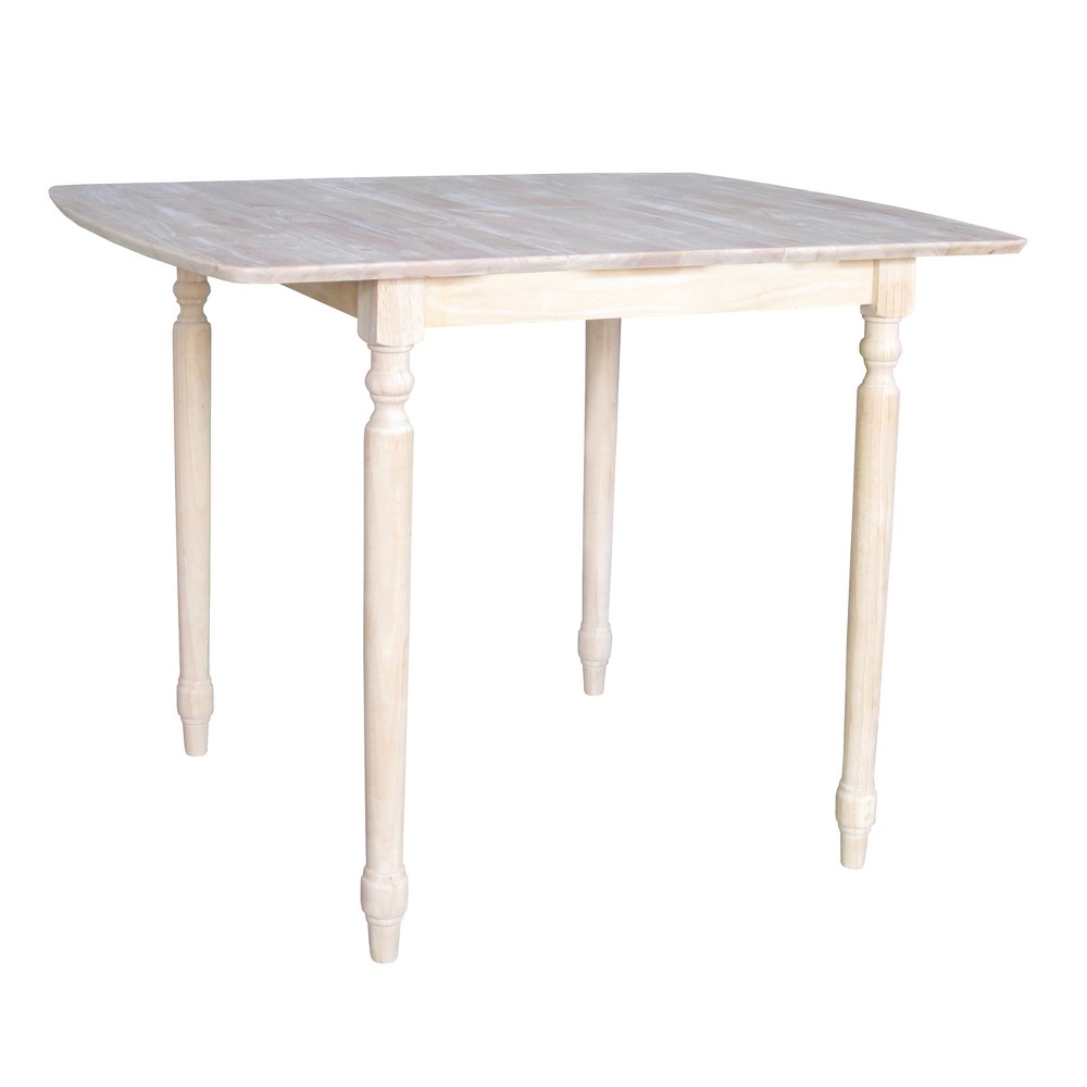Photos - Dining Table 36" Extendable  with Butterflyand Turned Styled Legs Unfinishe
