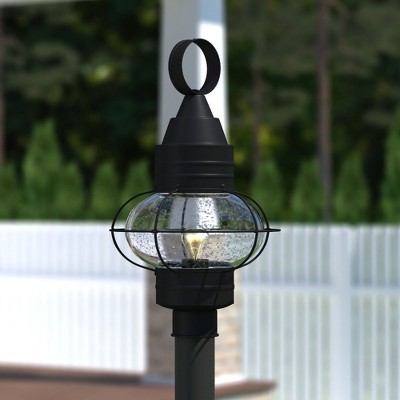 Chatham Textured Black Steel Outdoor Post Light 13"