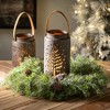 8.5"H & 11"H Sullivans Christmas Metallic Pierced Lantern Set of 2, Green-Black, Indoor Christmas Decor - 3 of 4