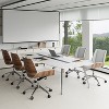 Tree City- Mid-Century Modern Swivel Office Chair with Walnut Bent Wood Back and Faux Leather Seat – Adjustable Height & Rolling Base - 4 of 4